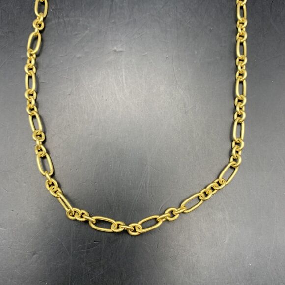 Madewell Chain Necklace Matte Gold Tone Simple Classic - Picture 5 of 6